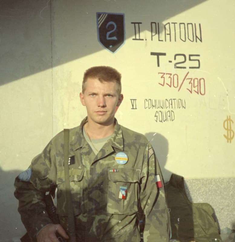 Rtm. Vladimír L. v uniformě během mise UNPROFOR.